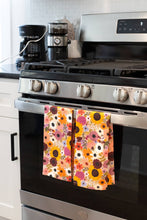 Load image into Gallery viewer, Pack of 2 Rainbow Garden Tea Towels
