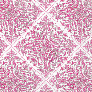 Paper Cocktail Napkin 20 Ct Pink Topiary Pattern