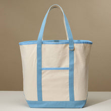Load image into Gallery viewer, Ecofriendly Basic Cotton Canvas Everywhere Carry Tote Bag with Charm Holder