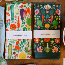 Load image into Gallery viewer, Veggies Folk Floral Tea Towel
