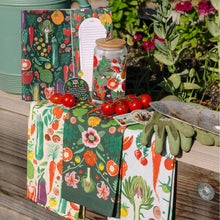 Load image into Gallery viewer, Veggies Folk Floral Tea Towel