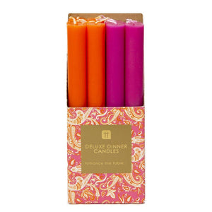 Orange and Pink Dinner Candles - Home Décor