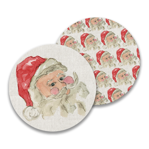 Santa with Red Hat Paper Drink Coaster