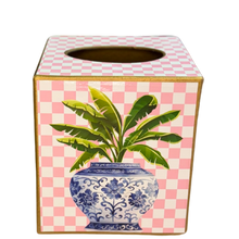 Load image into Gallery viewer, Chinoiserie Vase Dragonfly Tissue Box Cover