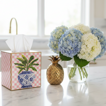 Load image into Gallery viewer, Chinoiserie Vase Dragonfly Tissue Box Cover