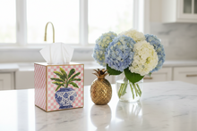 Load image into Gallery viewer, Chinoiserie Vase Dragonfly Tissue Box Cover