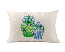 Load image into Gallery viewer, Ginger Jars &amp; Bows Lumbar Pillow
