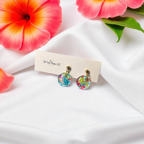 Tropical Floral Acrylic Earrings