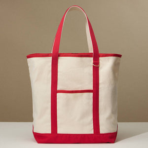Ecofriendly Basic Cotton Canvas Everywhere Carry Tote Bag with Charm Holder