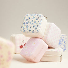 Load image into Gallery viewer, Blue Flower Pattern Jewelry Box -Travel Size