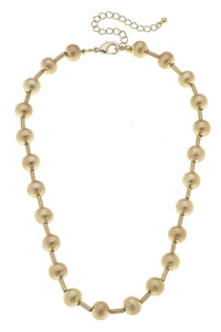 Sandra Ball Bead Necklace in Satin Metal