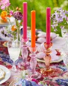 Orange and Pink Dinner Candles - Home Décor