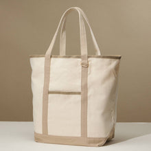 Load image into Gallery viewer, Ecofriendly Basic Cotton Canvas Everywhere Carry Tote Bag with Charm Holder
