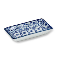 Load image into Gallery viewer, Blue/White Small Rectangle Dish-6Asst-3.5&quot;L-1472
