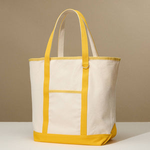 Ecofriendly Basic Cotton Canvas Everywhere Carry Tote Bag with Charm Holder