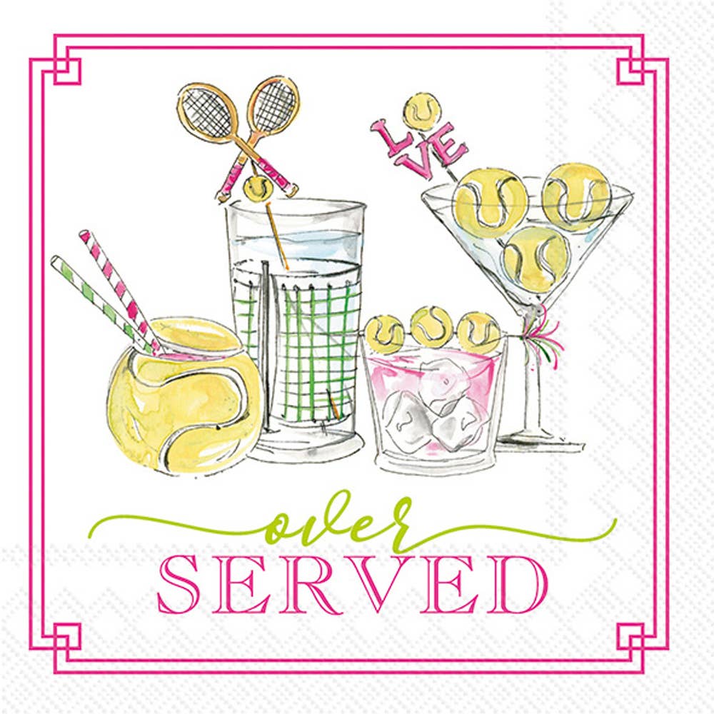 Paper Cocktail Napkin 20 Ct Tennis Drinks Rosanne Beck
