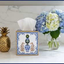 Load image into Gallery viewer, Chinoiserie Leopards Tissue Box Cover
