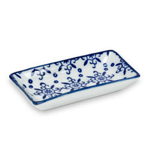 Load image into Gallery viewer, Blue/White Small Rectangle Dish-6Asst-3.5&quot;L-1472