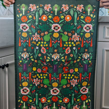 Load image into Gallery viewer, Veggies Folk Floral Tea Towel