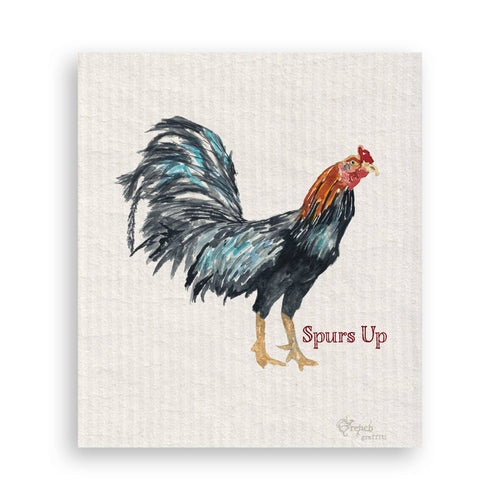 Cocky Spurs Up Swedish Dishcloth