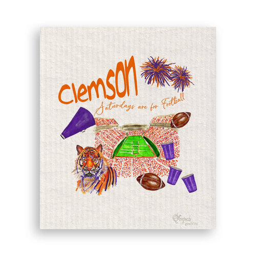 Clemson Football Icons Swedish Dishcloth