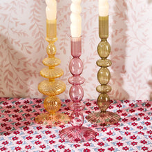 Load image into Gallery viewer, Hand-Blown Glass Candlesticks