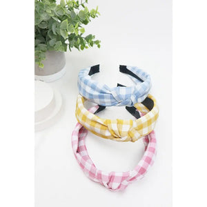 Gingham Top Knot Headband
