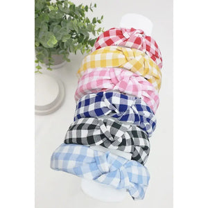 Gingham Top Knot Headband