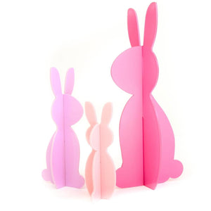 Kailo Chic Acrylic Bunnies set of 3 Pinks