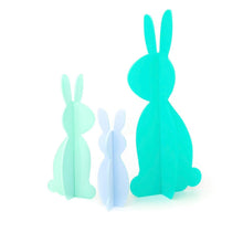 Load image into Gallery viewer, Kailo Chic Acrylic Bunnies set of 3 Blues