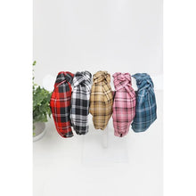Load image into Gallery viewer, Plaid Top Knot Headband