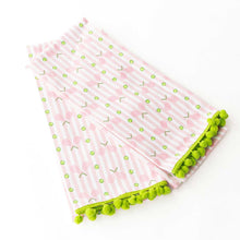 Load image into Gallery viewer, Pink Tennis Stripe Pom-Pom Kitchen Towel
