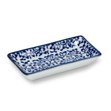 Load image into Gallery viewer, Blue/White Small Rectangle Dish-6Asst-3.5&quot;L-1472