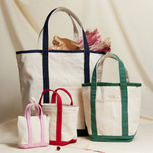Load image into Gallery viewer, Ecofriendly Basic Cotton Canvas Everywhere Carry Tote Bag with Charm Holder