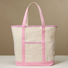 Load image into Gallery viewer, Ecofriendly Basic Cotton Canvas Everywhere Carry Tote Bag with Charm Holder