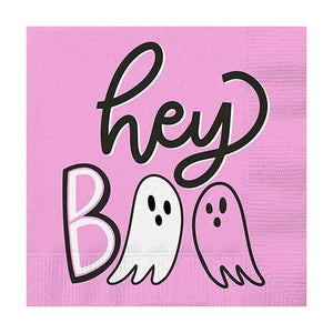 Hey Boo! Pink Halloween Napkins