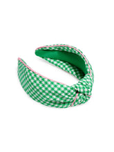 Load image into Gallery viewer, HOUNDSTOOTH KNOTTED HEADBAND, GREEN