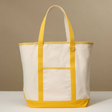 Load image into Gallery viewer, Ecofriendly Basic Cotton Canvas Everywhere Carry Tote Bag with Charm Holder