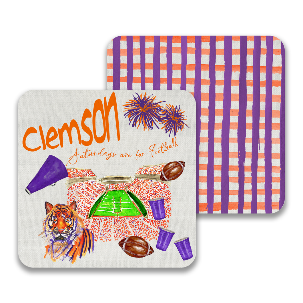 Clemson Football Paper Drink Coaster