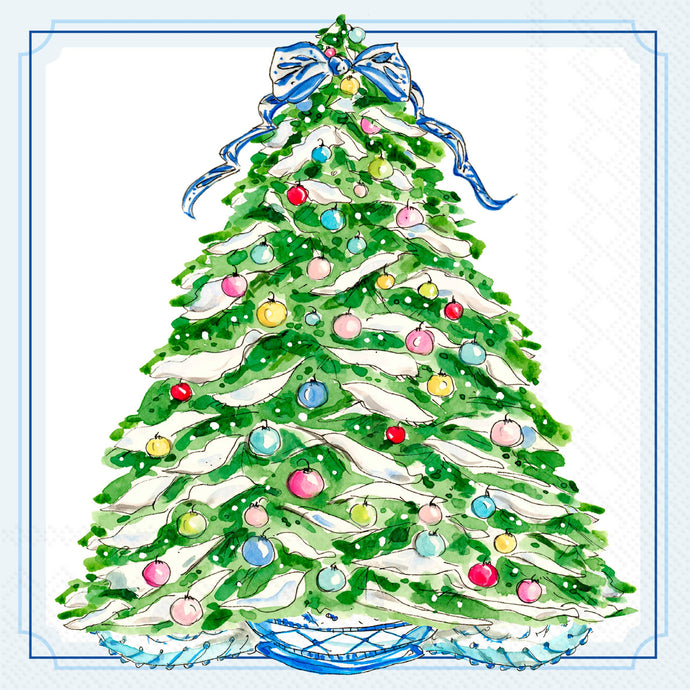 Paper Cocktail Napkins 20ct Boxwood Ornaments Christmas Tree