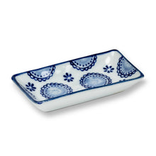 Load image into Gallery viewer, Blue/White Small Rectangle Dish-6Asst-3.5&quot;L-1472