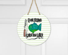 Load image into Gallery viewer, Gone Fishing Door Hanger Sign