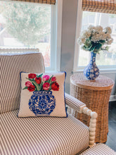 Load image into Gallery viewer, Chinoiserie and Tulips Hook Pillow