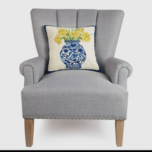 Load image into Gallery viewer, Chinoiserie and Daffodils Hook Pillow