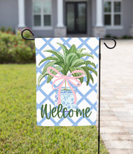 Load image into Gallery viewer, Potted Palm with Bow Garden Flag