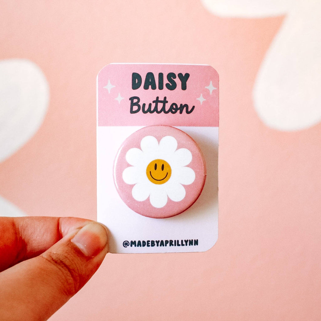 Daisy Smiley Face Button