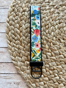 Rifle Paper Co. Bright Blue Wildflower Keychain Wristlet