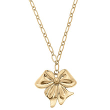 Load image into Gallery viewer, Sasha Bow Pendant Necklace in Worn Gold