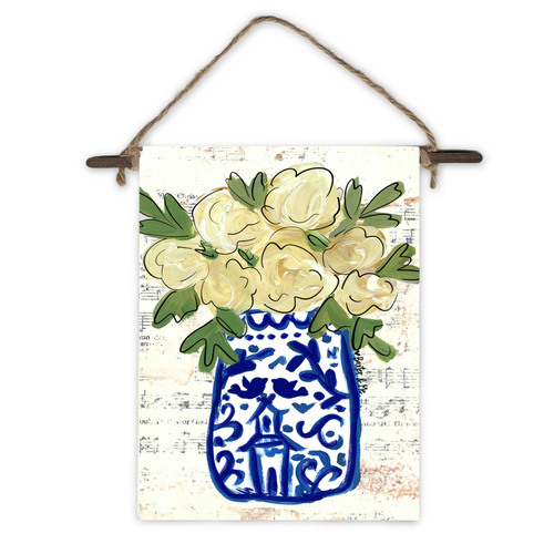 Blue Willow Vase Mini Wall Hanging