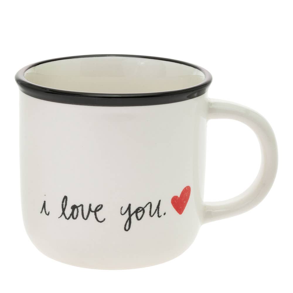 14 oz Handwritten Heart Ceramic Mug Single I Love You